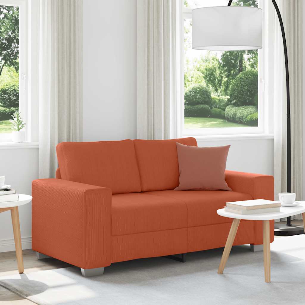 Sofá-luvas 160x77x82 cm tecido corduroy laranja vermelho