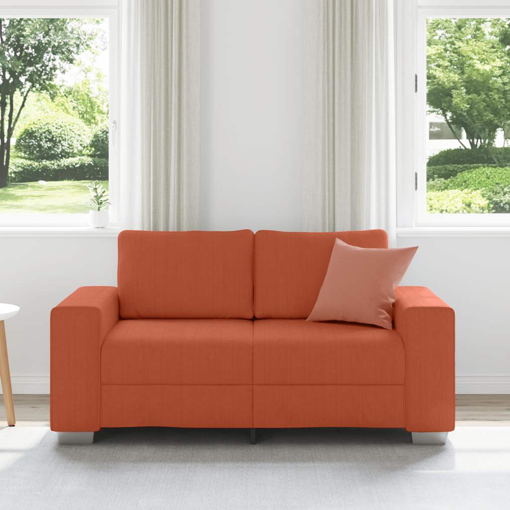 Sofá-luvas 160x77x82 cm tecido corduroy laranja vermelho
