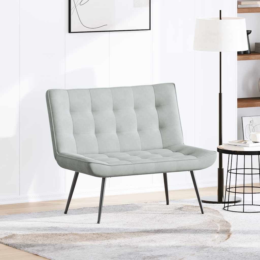 Banco 110x74x84 cm veludo cinzento-claro