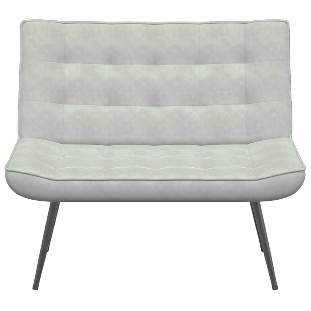 Banco 110x74x84 cm veludo cinzento-claro