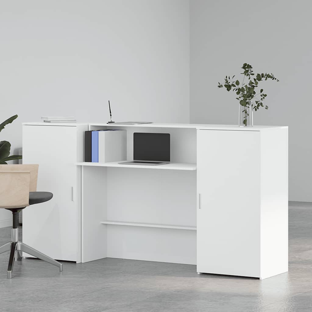 Balcão recepção 200x50x103,5 cm madeira branco