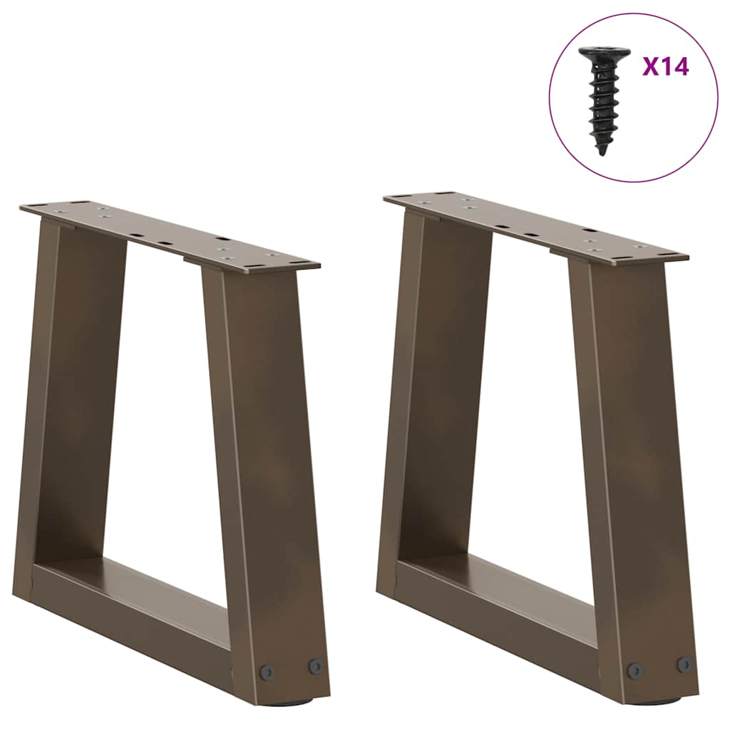 Pés para mesa de centro em formato de v, 2 peças, aço natural, 40x(30-31,3) cm, aço