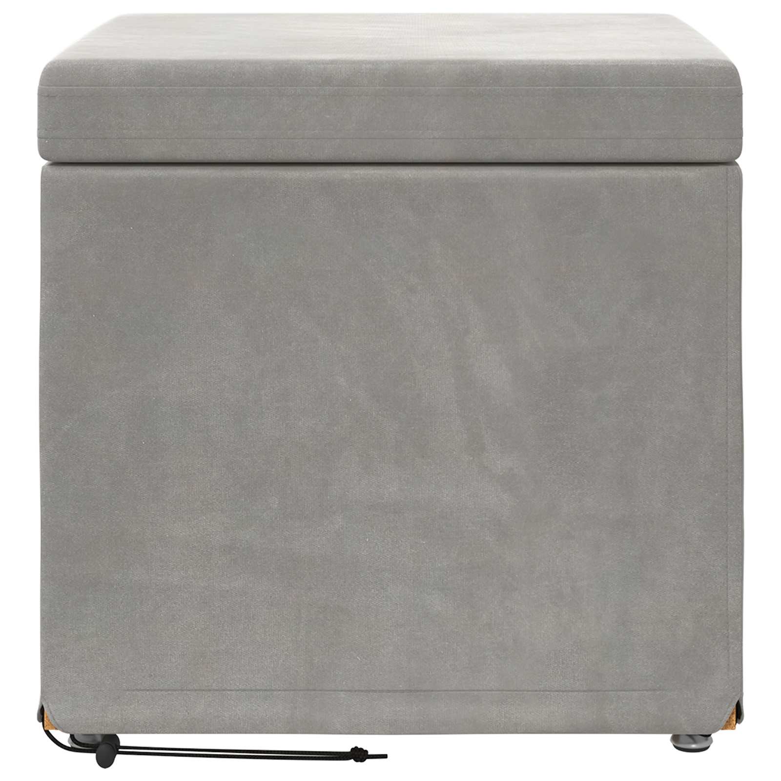 Banqueta cinzento-claro veludo e madeira de engenharia