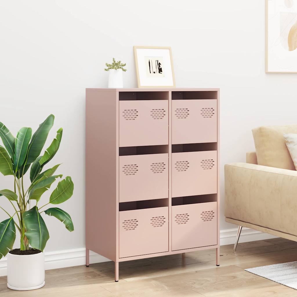 Móvel alto 68x39x101,5 cm aço rosa