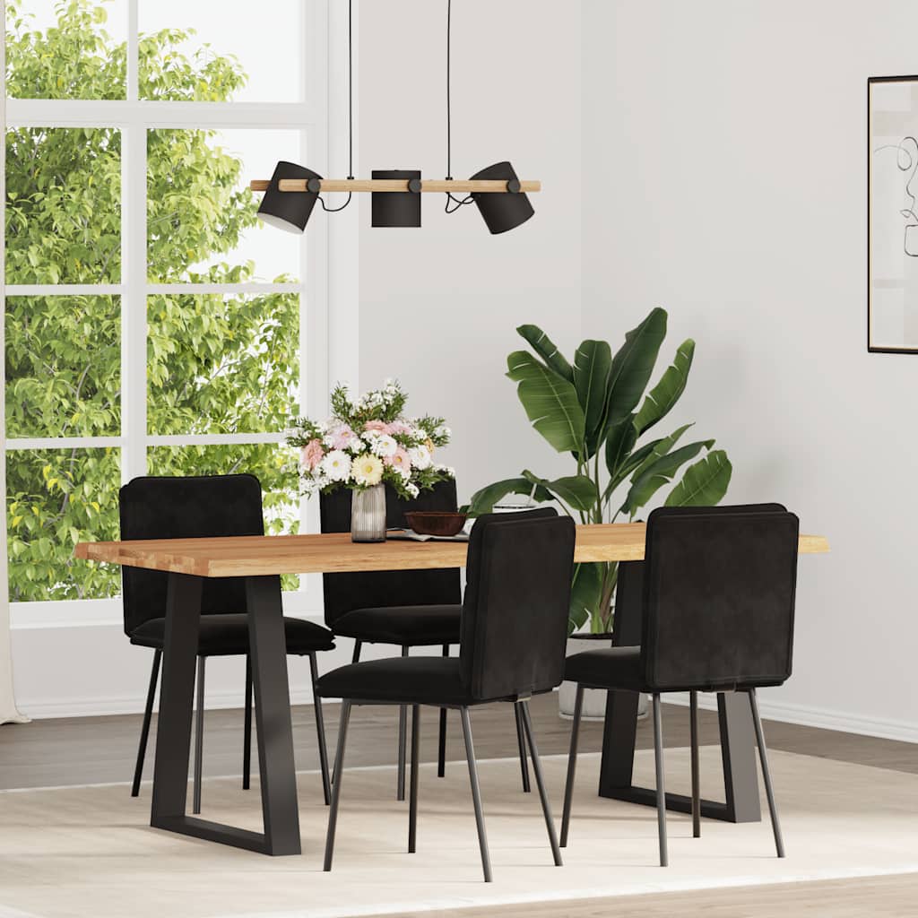 Cadeiras de jantar 4 pcs veludo preto