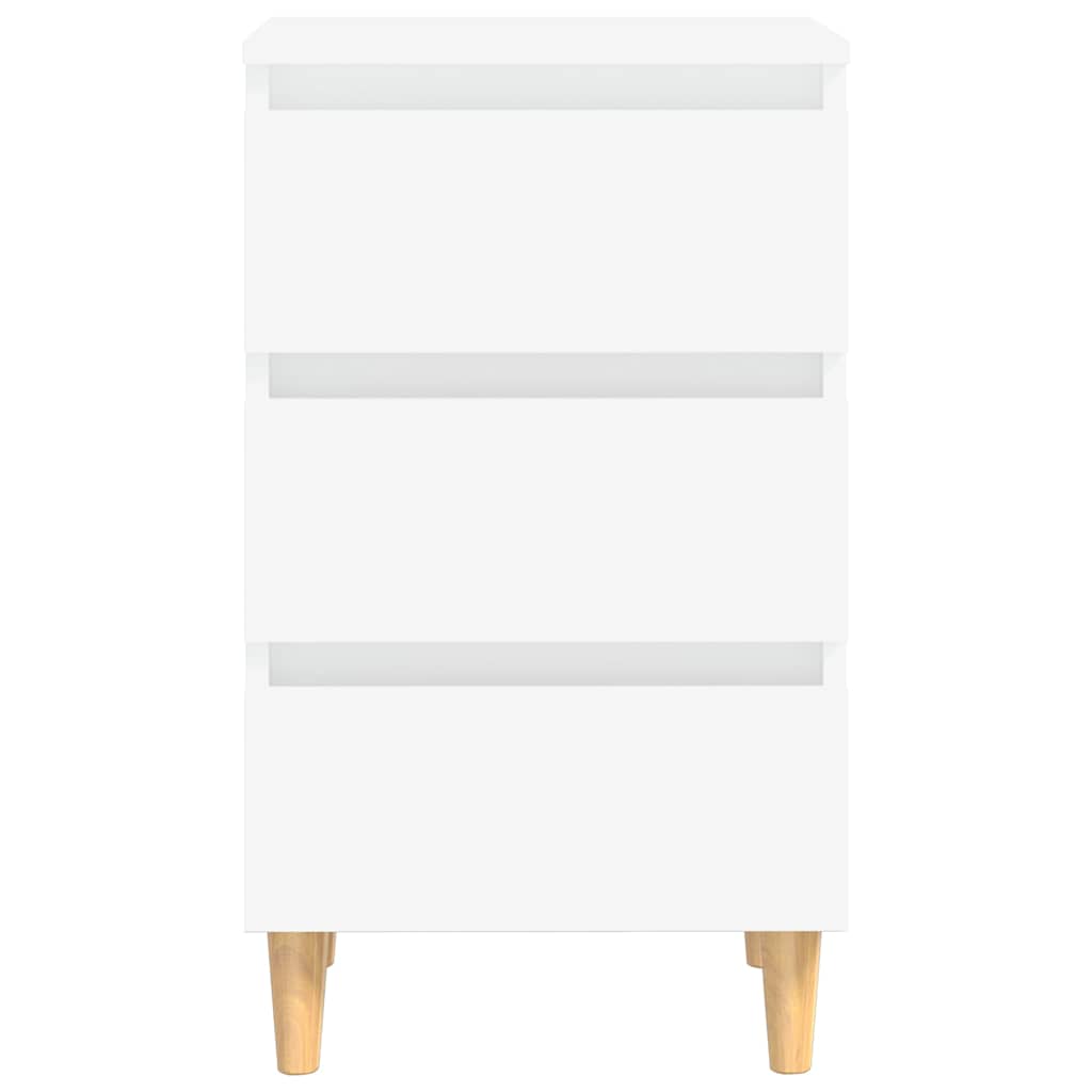 Mesa de cabeceira c/ pernas em madeira maciça 40x35x69cm branco