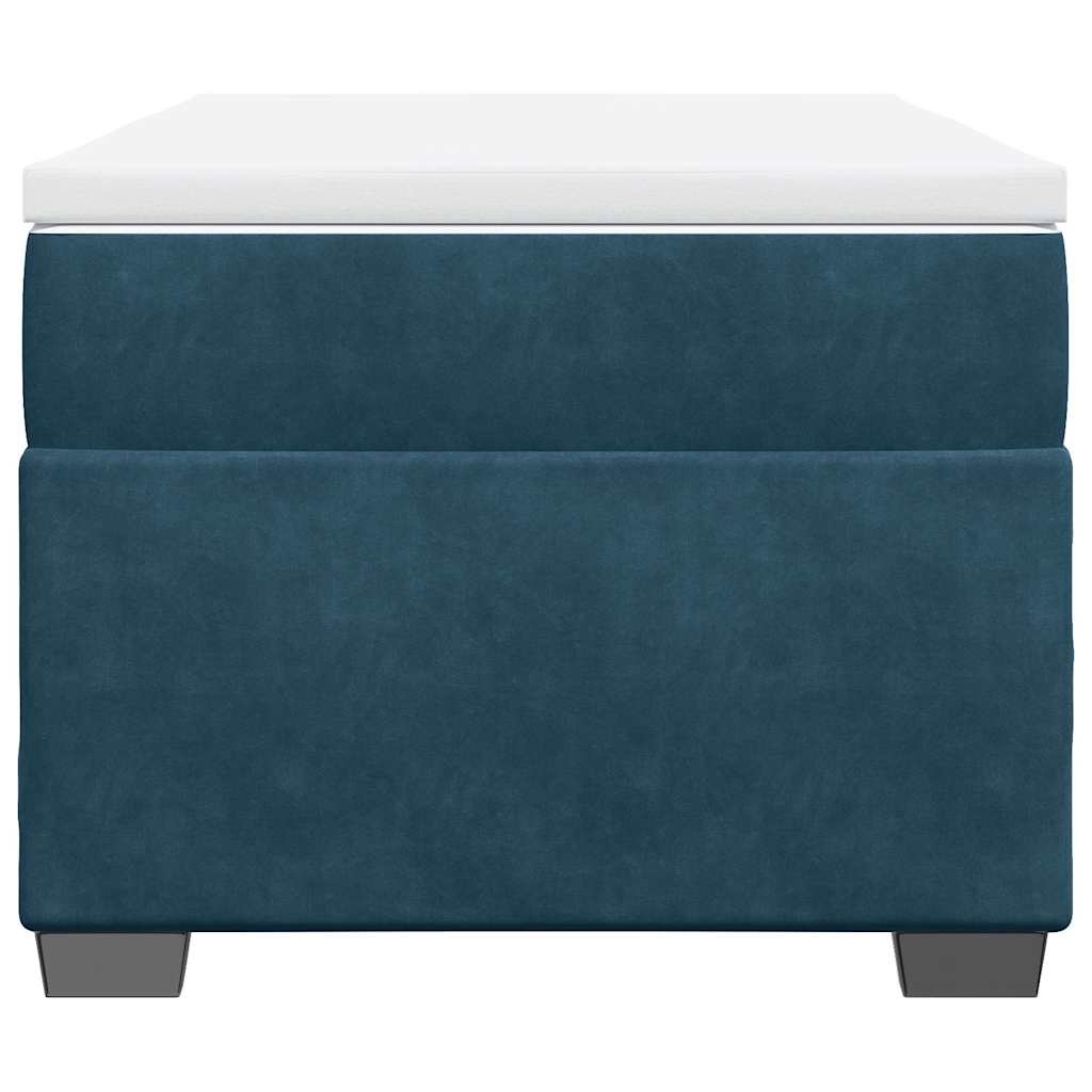 Cama com molas/colchão 90x200 cm veludo azul-escuro