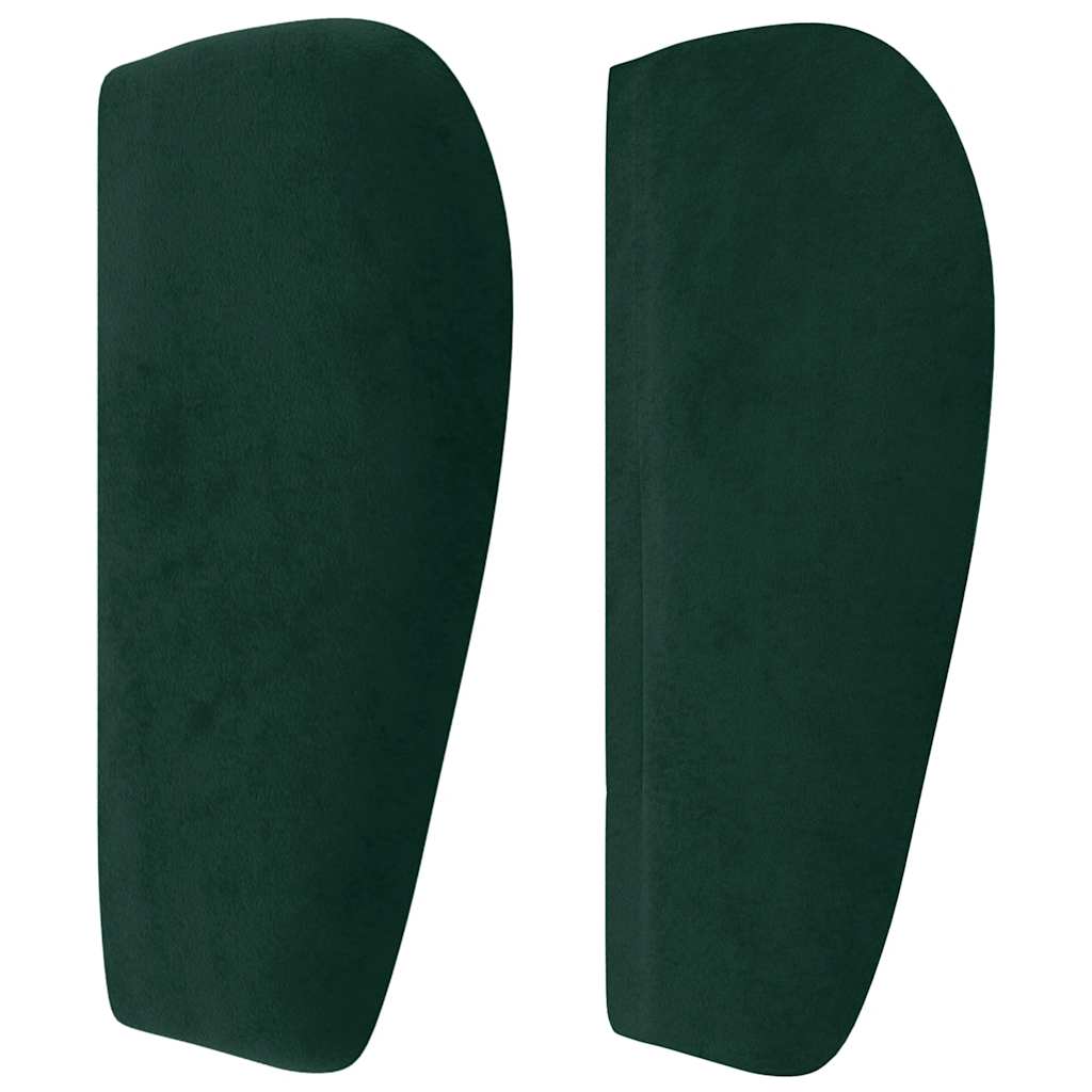 Cabeceira de cama c/ abas veludo 163x23x78/88cm verde-escuro