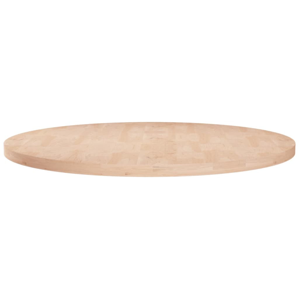 Tampo de mesa redondo ø80x2,5 cm carvalho maciço não tratado