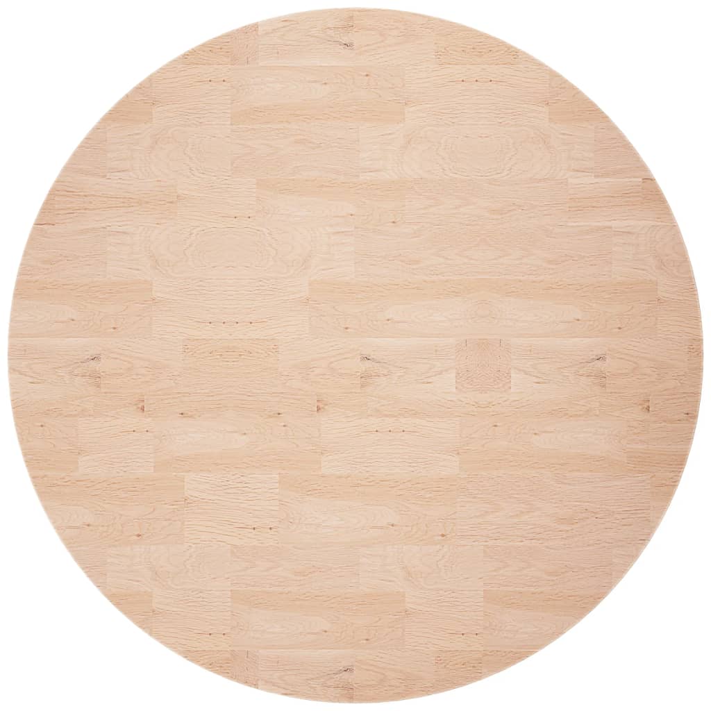 Tampo de mesa redondo ø80x2,5 cm carvalho maciço não tratado
