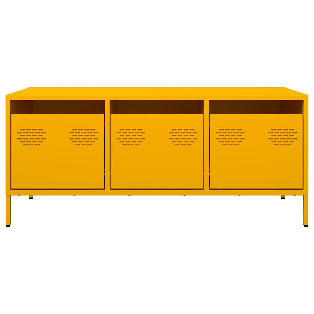 Mesa centro 101,5x50x43,5 cm aço laminado frio amarelo mostarda