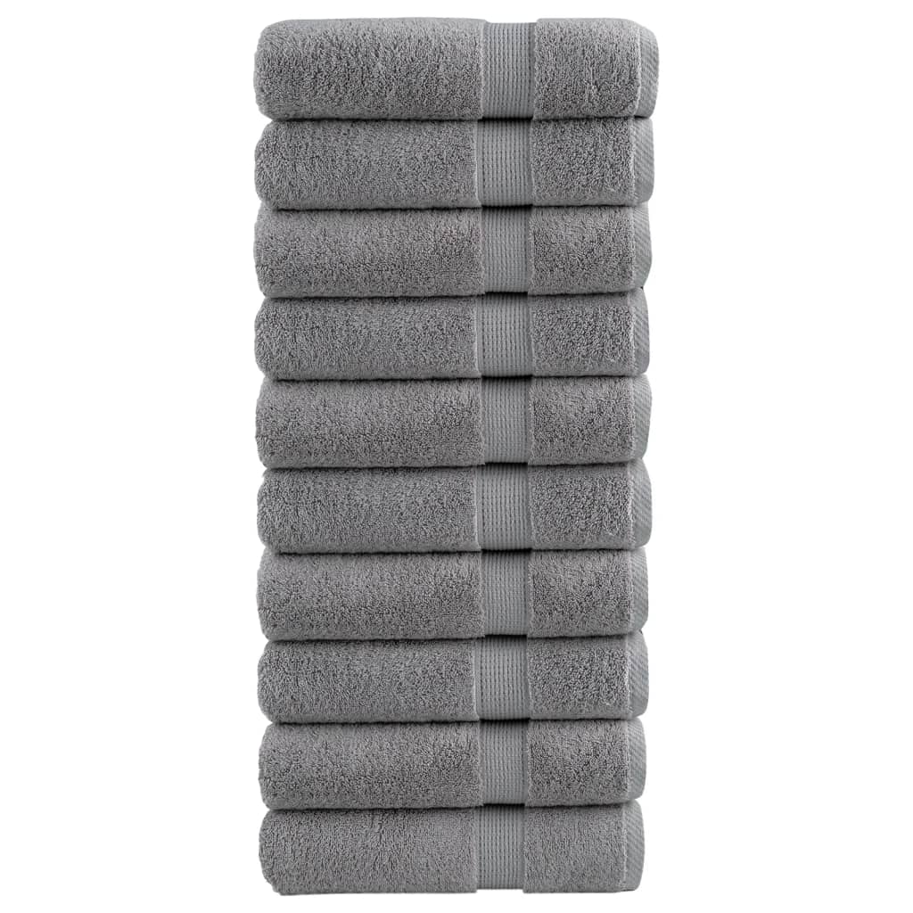 Toalhas banho premium solund 10pcs 100x150cm 600gsm cinzento