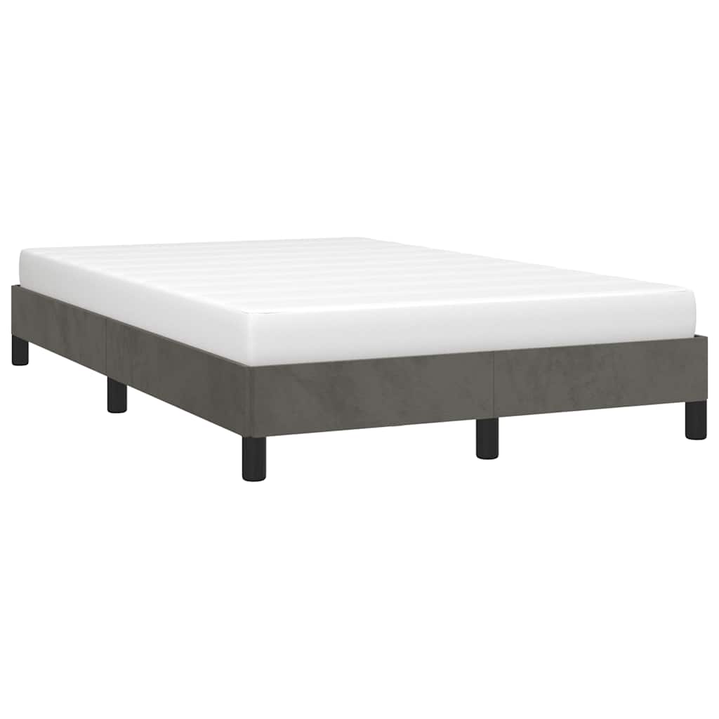 Estrutura de cama sem colchão 120x200 cm veludo cinzento-escuro