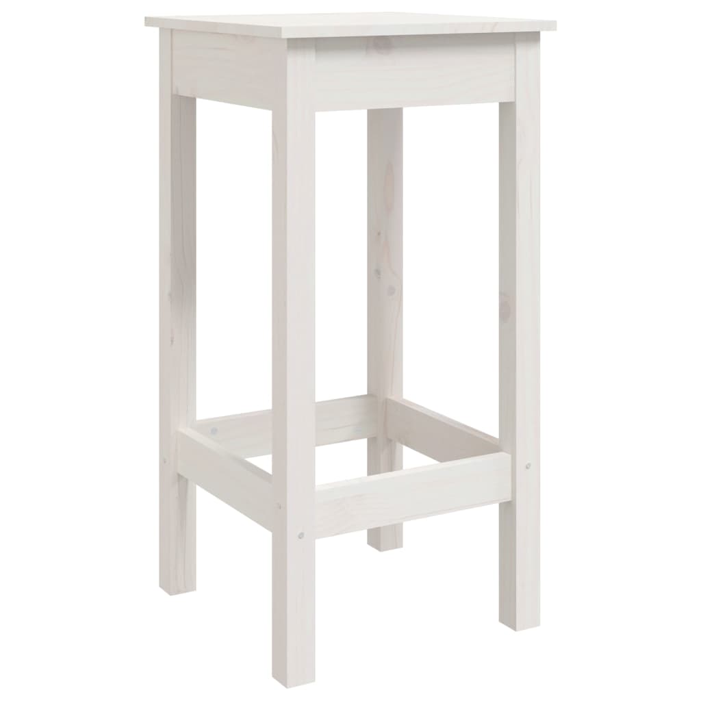 Cadeiras de bar 2 pcs 40x40x78cm madeira de pinho maciça branco