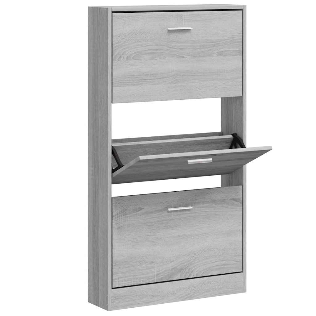 Sapateira 59x17x108 cm derivados de madeira sonoma cinza