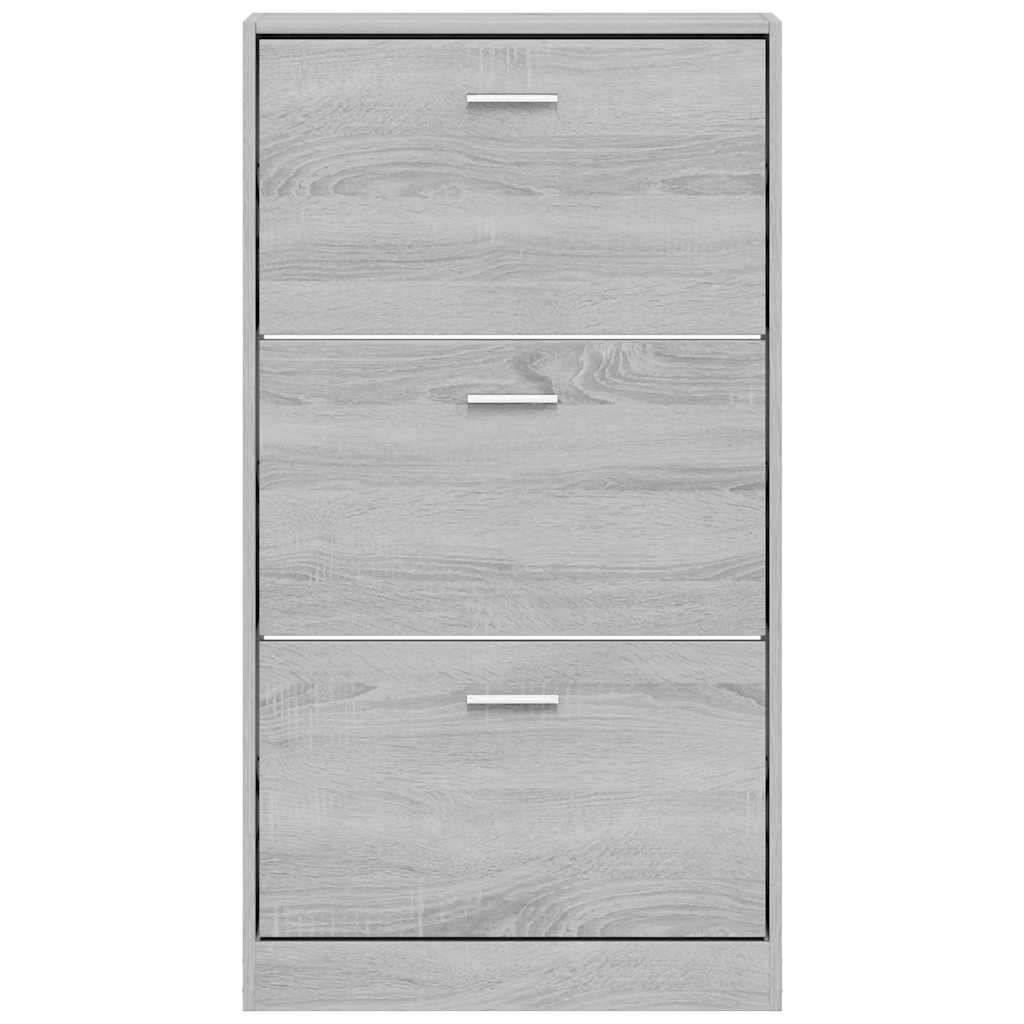 Sapateira 59x17x108 cm derivados de madeira sonoma cinza