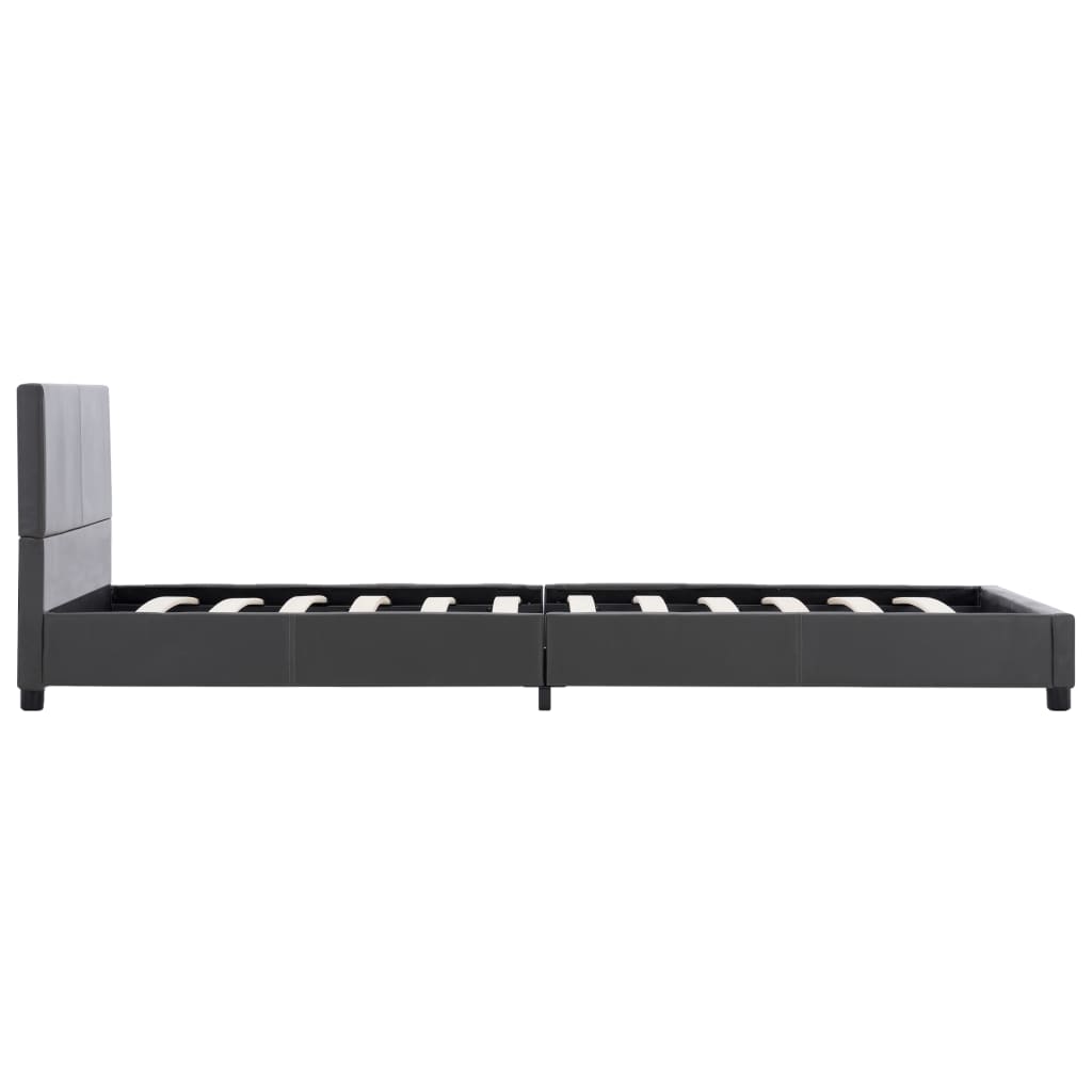 Estrutura de cama 90x200 cm couro artificial cinzento
