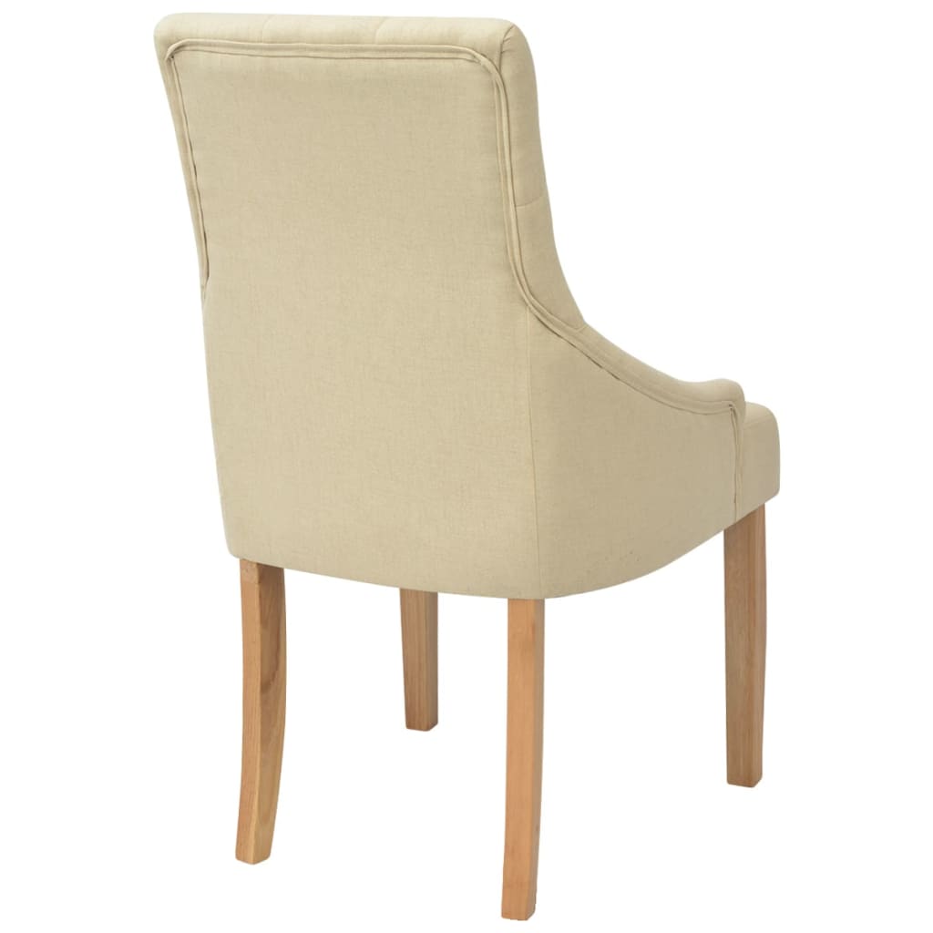 Cadeiras de jantar 6 pcs tecido cor creme