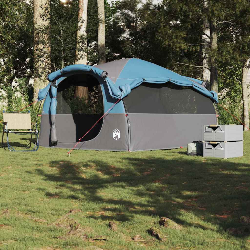 Tenda familiar túnel para 6 pessoas resistente à água azul