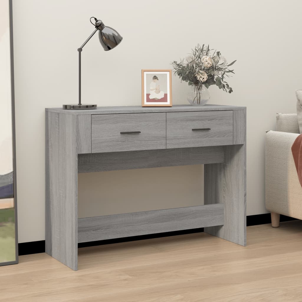 Mesa consola 100x39x75 cm derivados de madeira cinzento sonoma