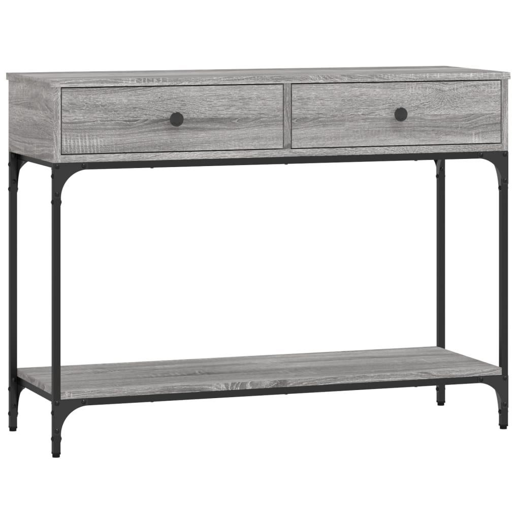 Mesa consola 100x34,5x75cm derivados de madeira cinzento sonoma