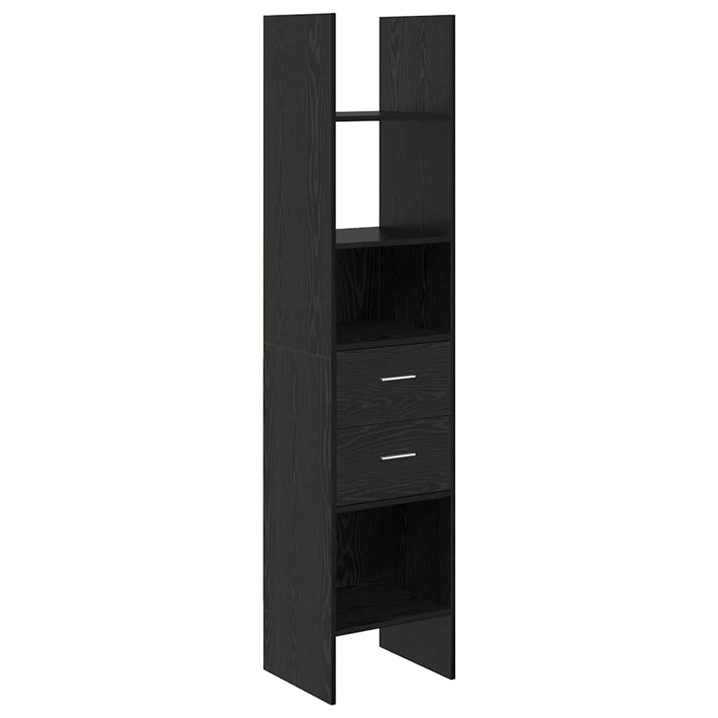 Gabinete de livros 2 níveis 40 x 35 x 180 cm carvalho preto