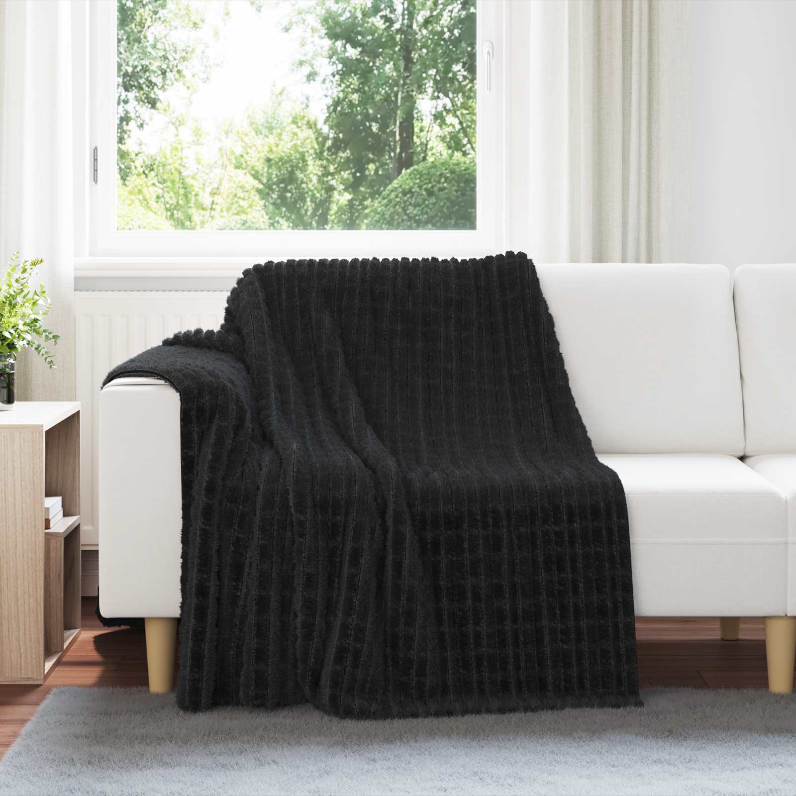 Cobertores de sofá 6 unid. preto 200 x 150 cm 4.5 lã