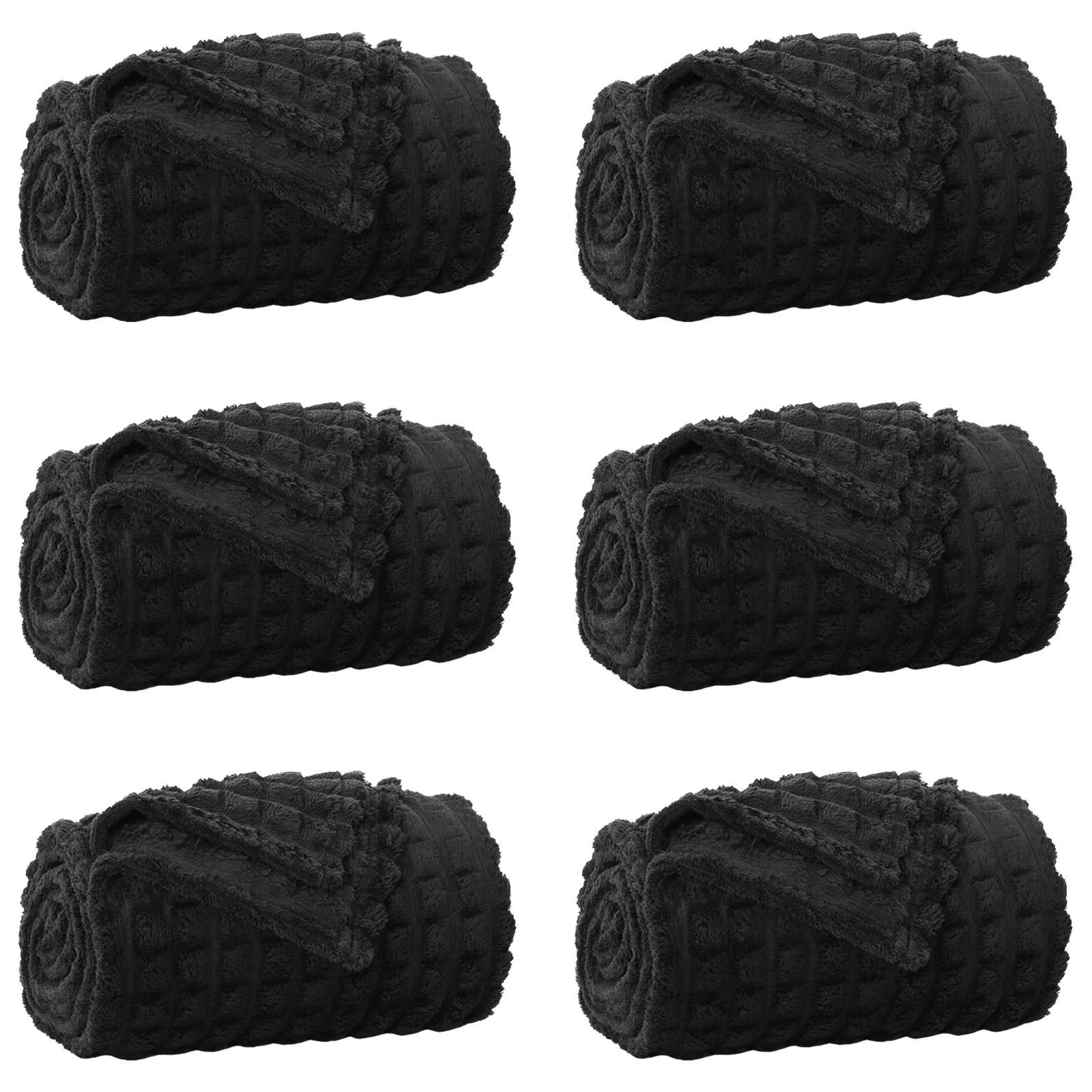 Cobertores de sofá 6 unid. preto 200 x 150 cm 4.5 lã