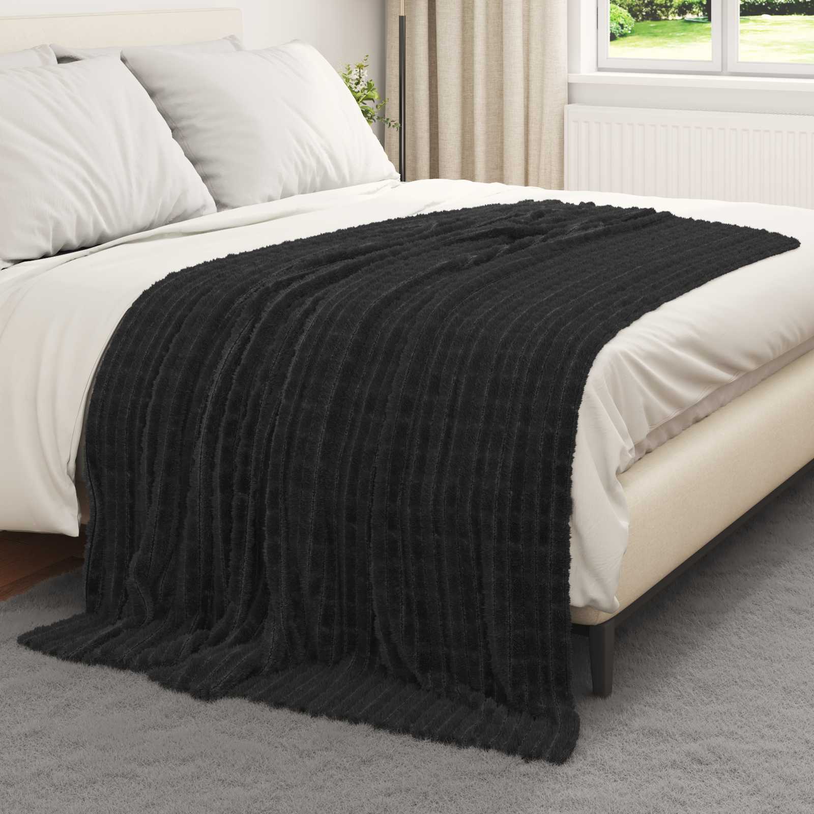 Cobertores de sofá 6 unid. preto 200 x 150 cm 4.5 lã