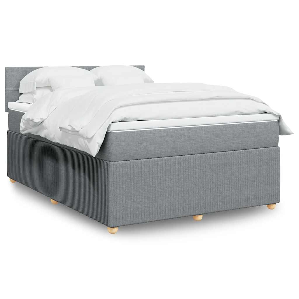 Cama com molas/colchão 140x200 cm tecido cinzento-claro