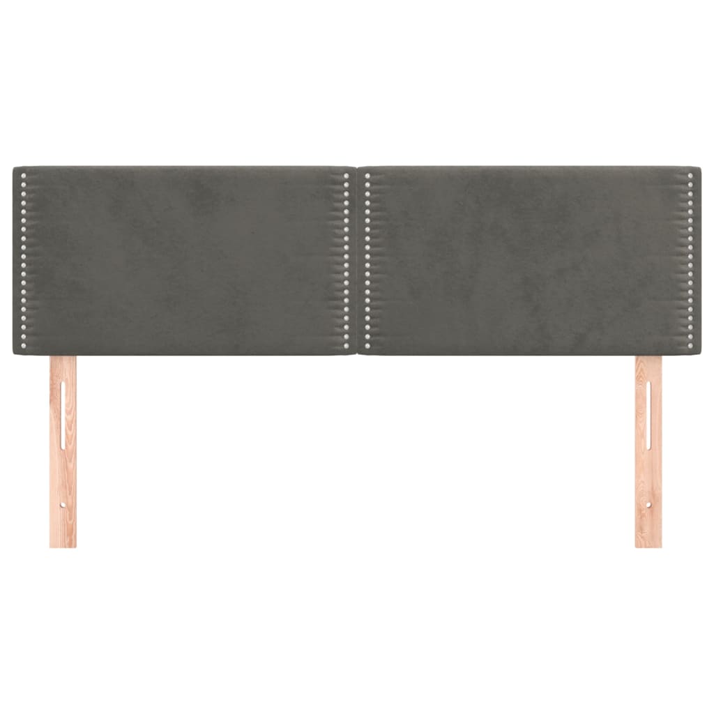 Cabeceiras cinzento-escuro 144x5x78/88 cm veludo