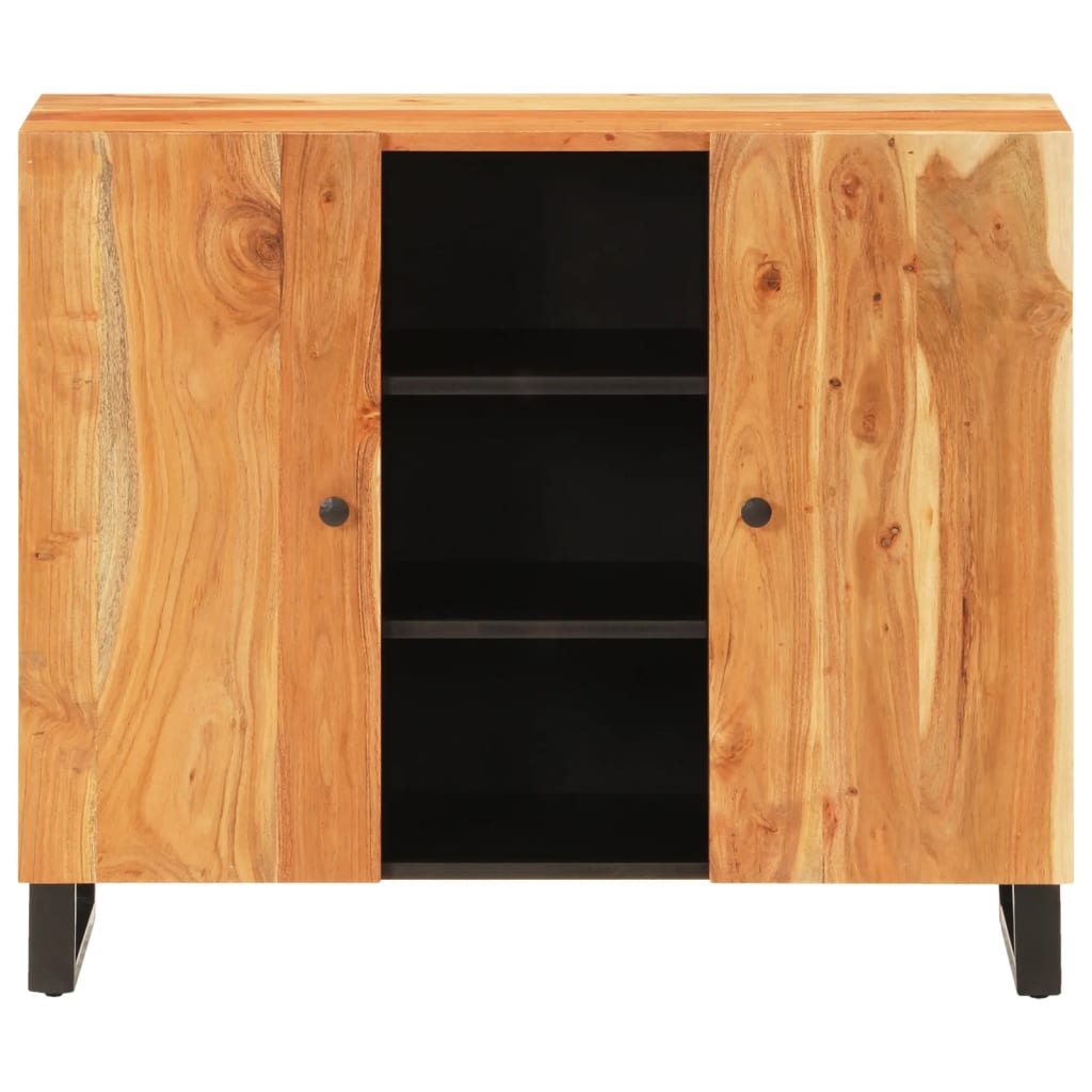 Aparador c/ 2 portas 90x33x75 cm madeira de acácia maciça