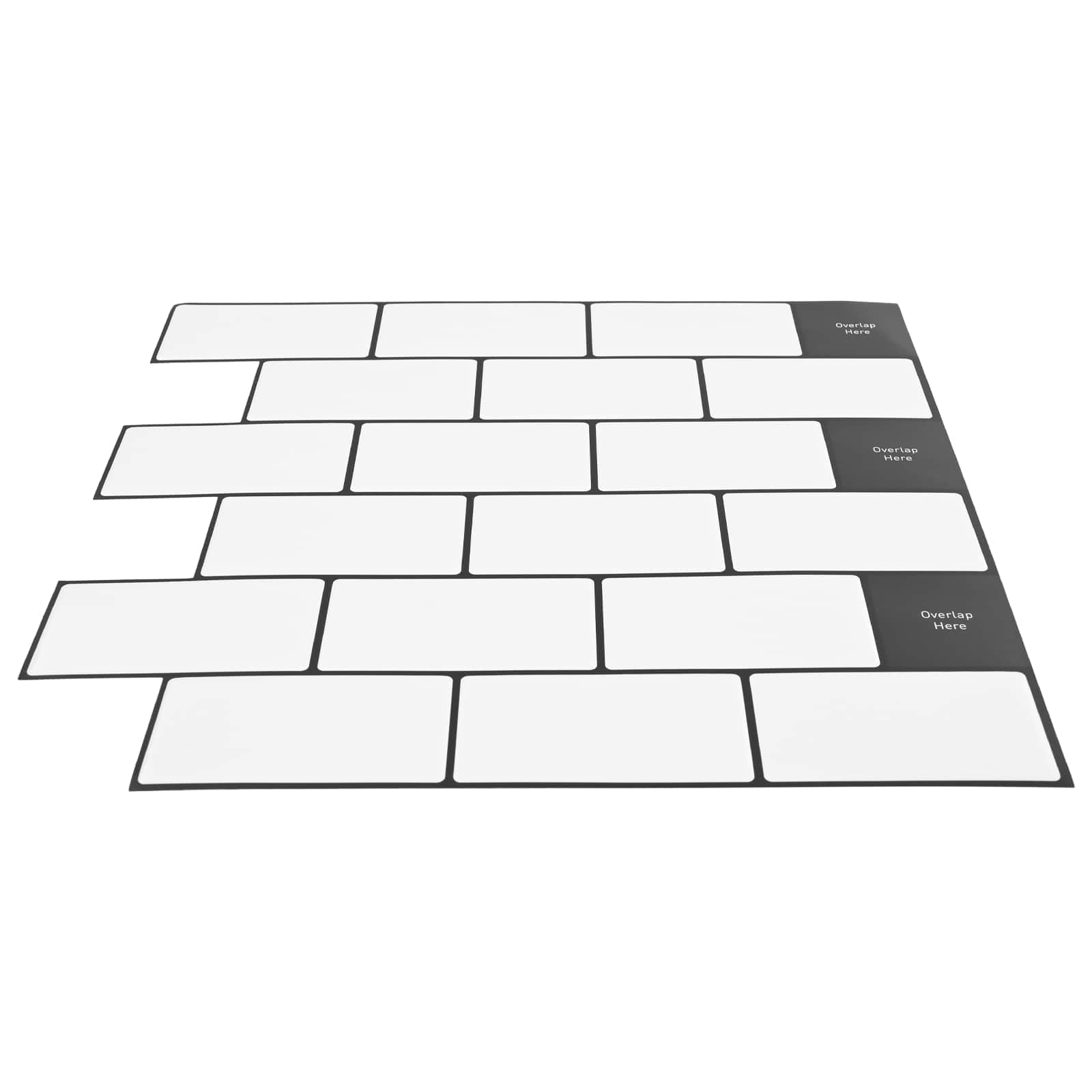 Azulejo subterrâneo 10 unid. branco e preto 30 x 30 cm