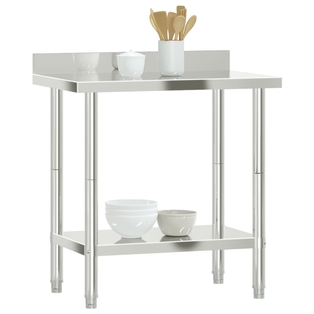 Mesa cozinha rebordo antissalpicos 82,5x55x93 cm aço inoxidável