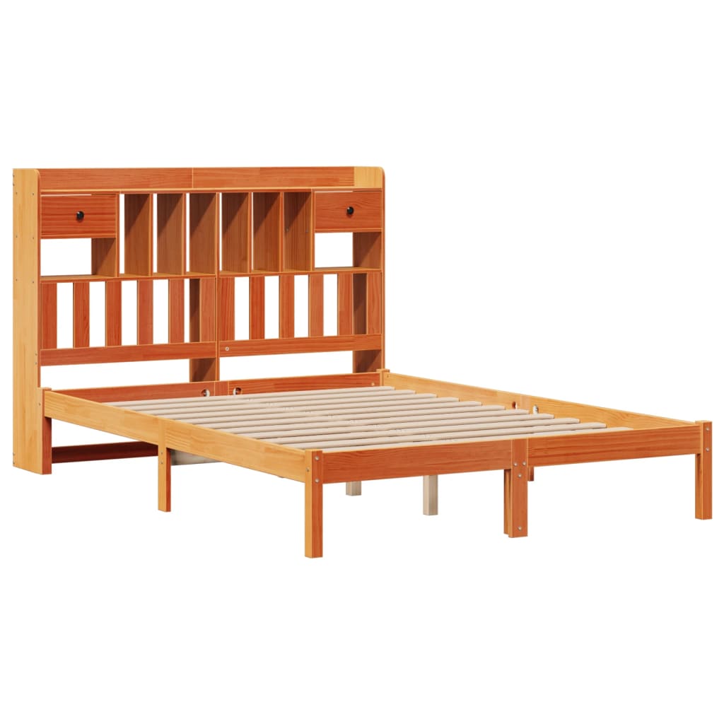 Cama com estante sem colchão 160x200 cm pinho maciço