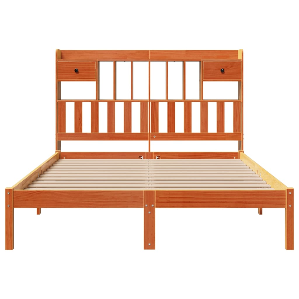 Cama com estante sem colchão 160x200 cm pinho maciço