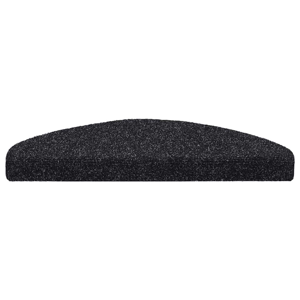 Tapetes de escada autoadesivos 30 peças 65x21x4 cm pretos semicirculares grandes