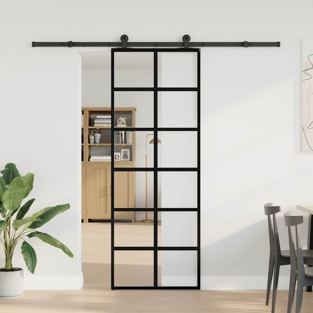 Porta deslizante c/ conj. ferragens 76x205cm vidro esg/alumínio
