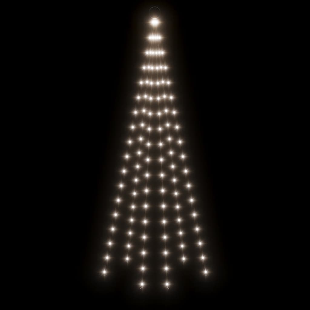 Árvore de natal mastro de bandeira 108 leds 180cm branco frio
