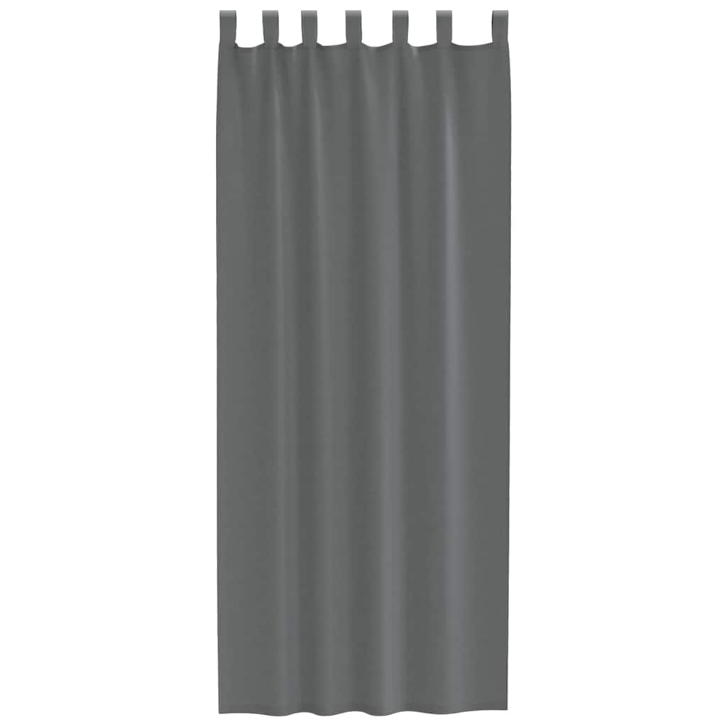 Cortinas de voile com laços 2 pcs cinzento-escuro 140x260 cm