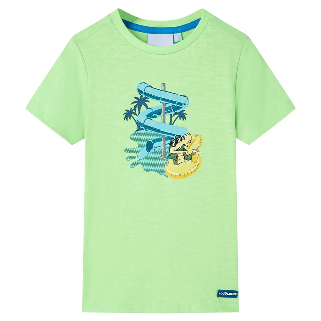 T-shirt de criança verde néon 116