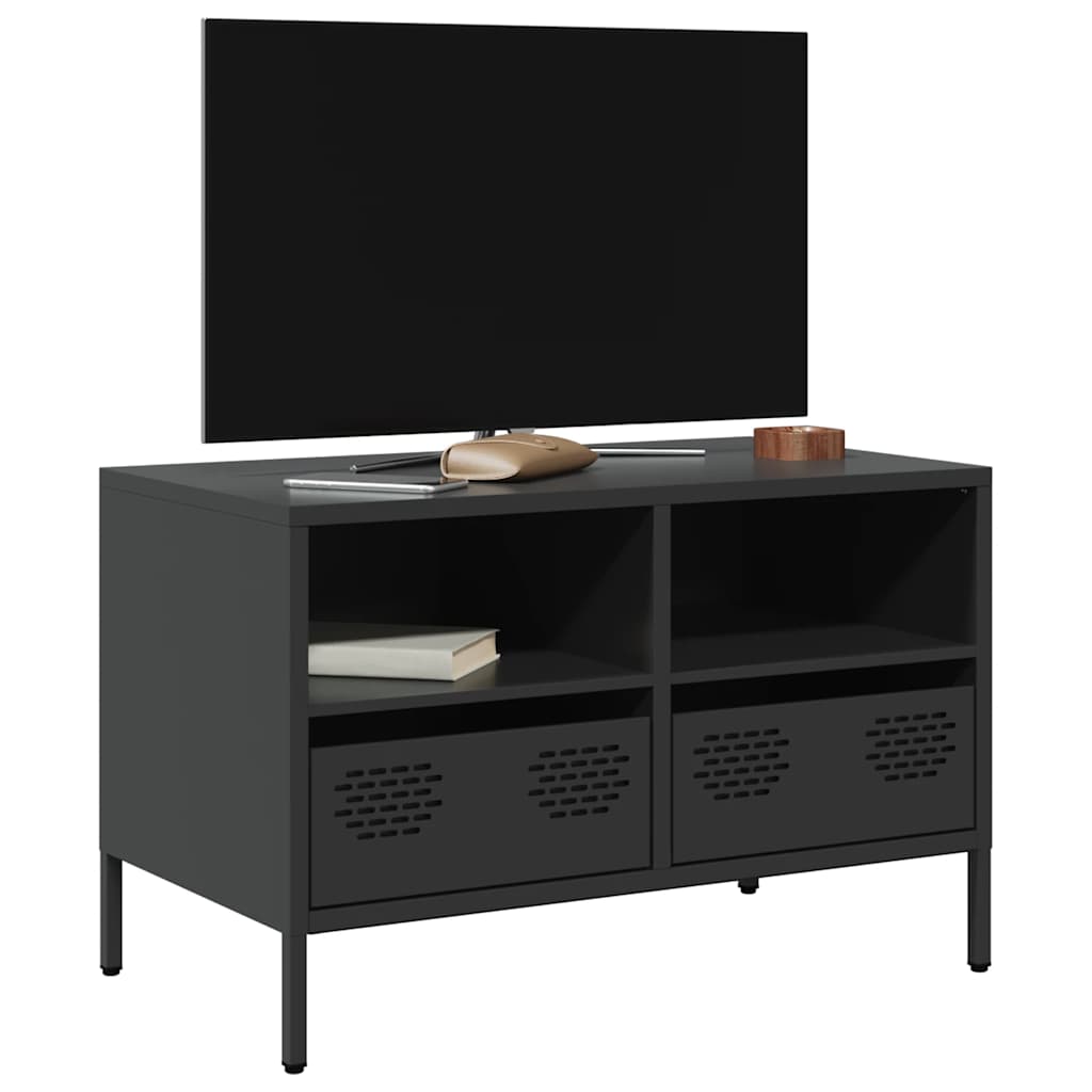 Móvel de TV 68x39x43,5 cm aço laminado a frio preto