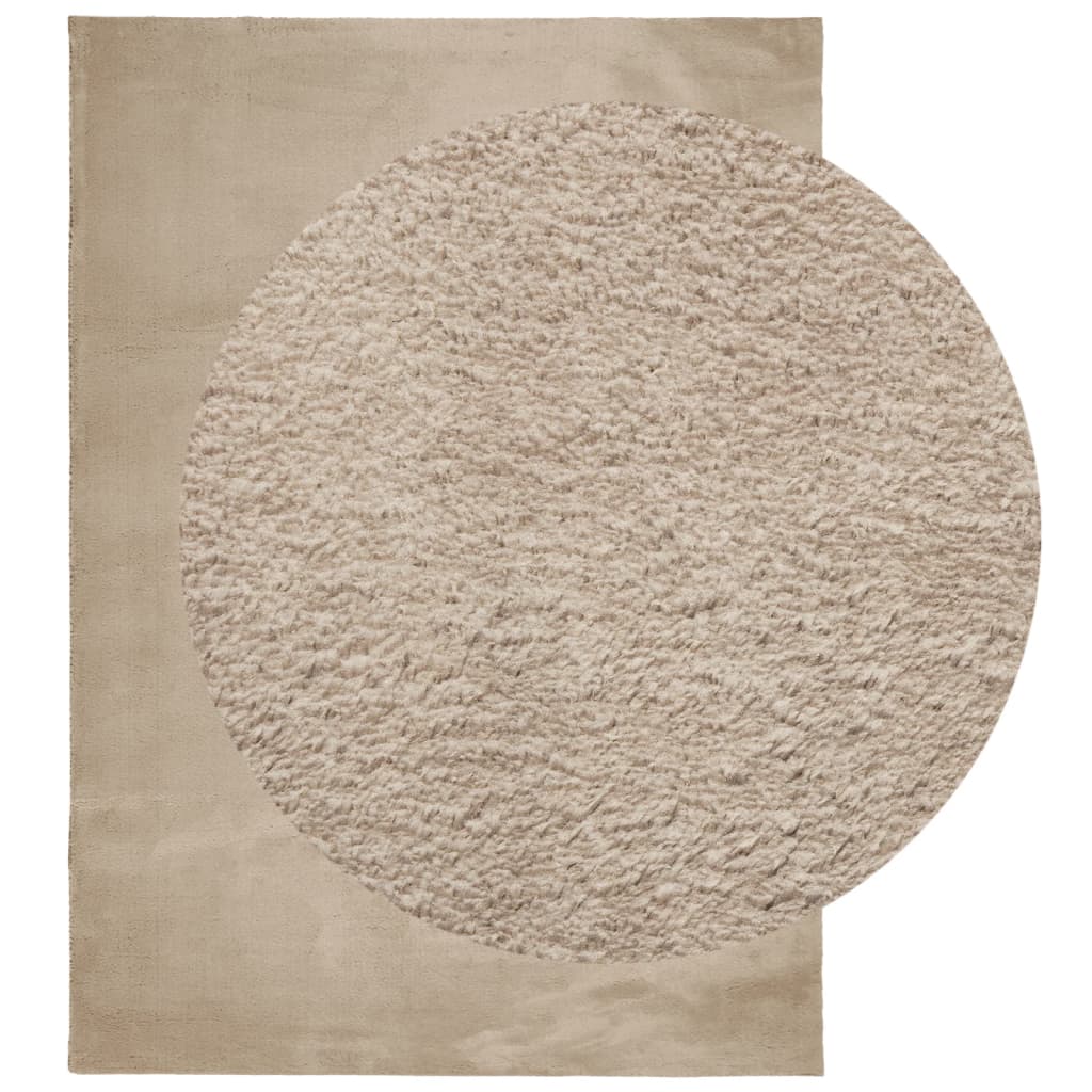 Tapete pelo curto macio e lavável huarte 200x280 cm cor areia