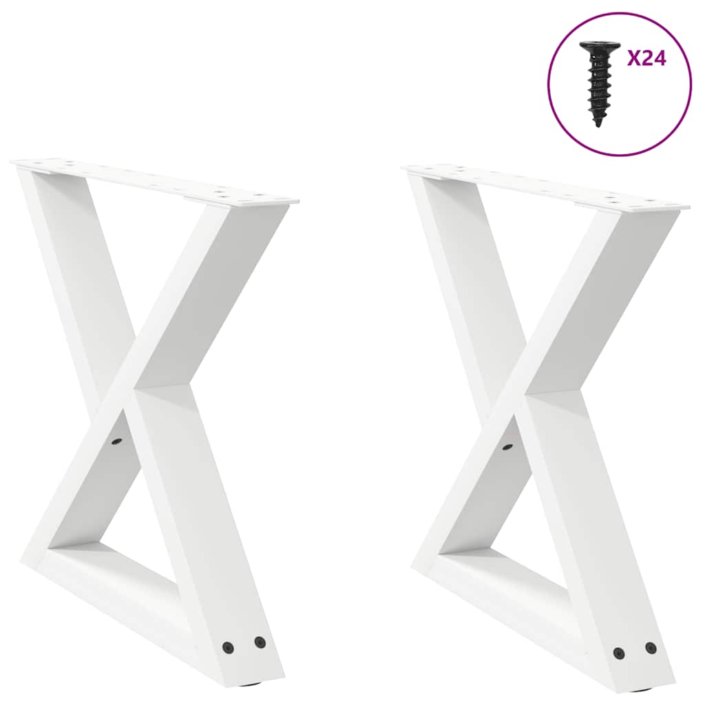 Pés para mesa de centro 2 peças, branco, 50x(42-43,3) cm, aço