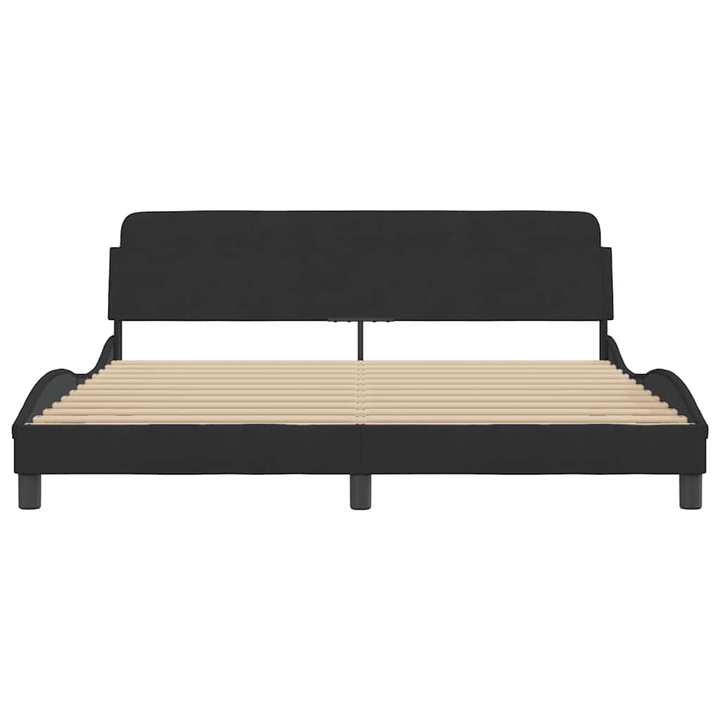 Estrutura de cama dover preta 180x200 cm em veludo