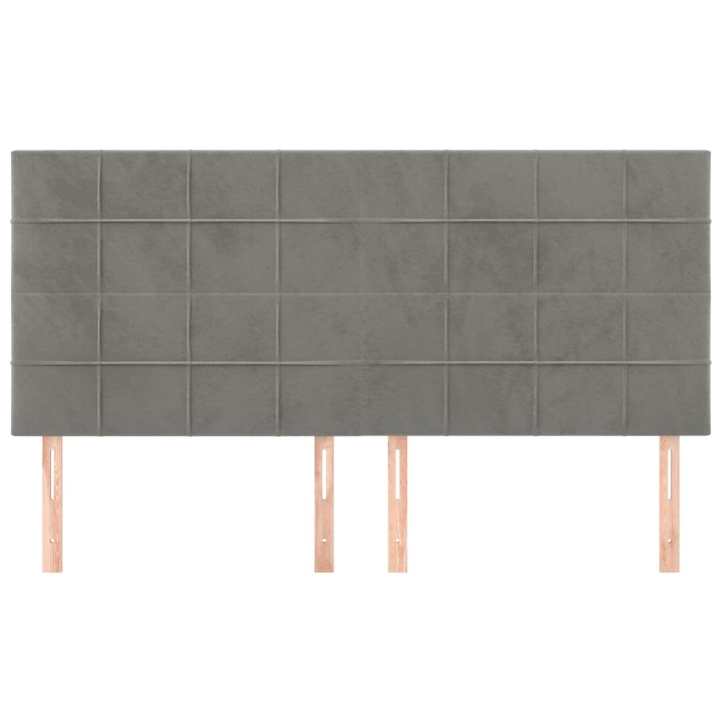 Cabeceira cinza claro 200x5x118/128 cm veludo