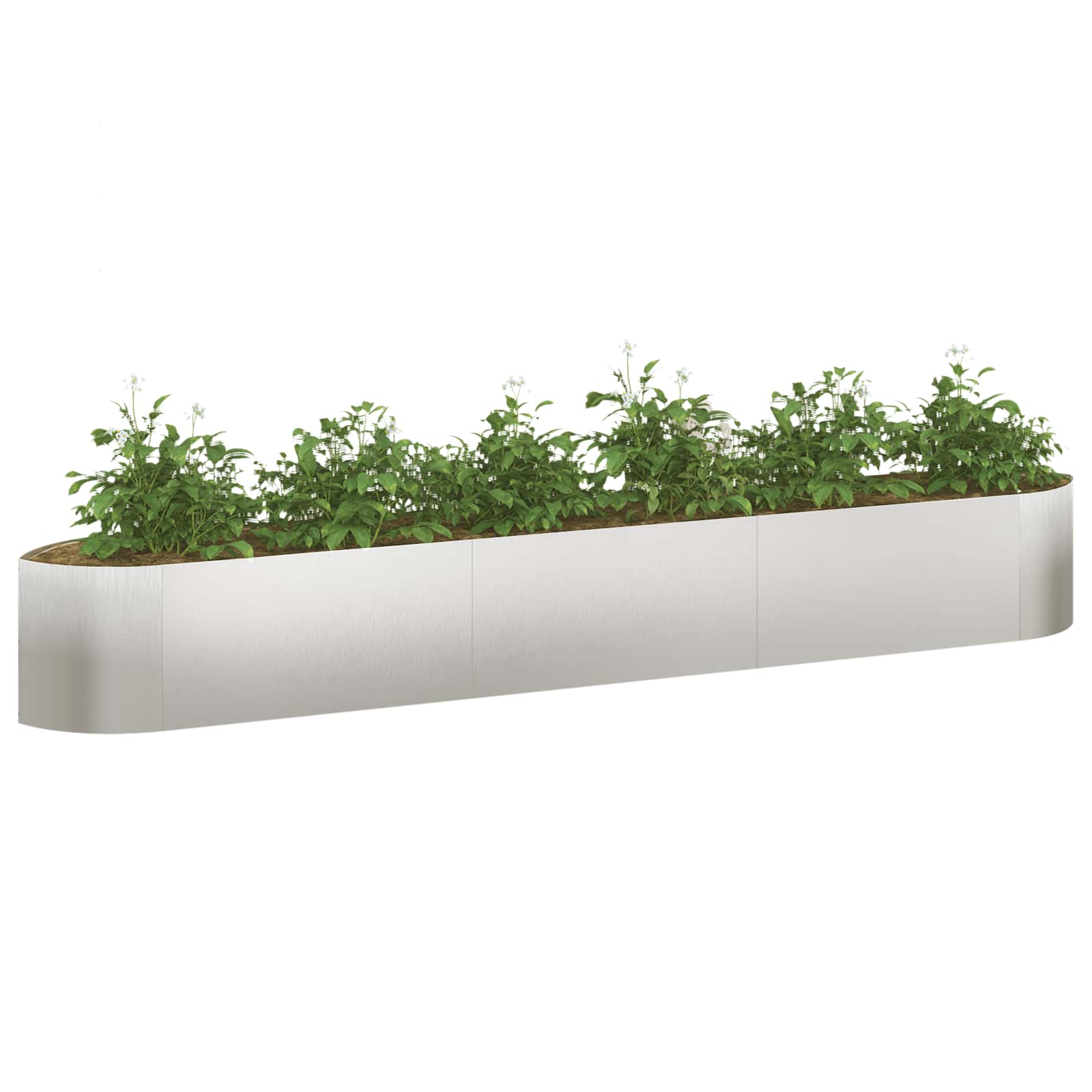 Cama de jardim elevada aço inoxidável 300 x 40 x 40 cm aço