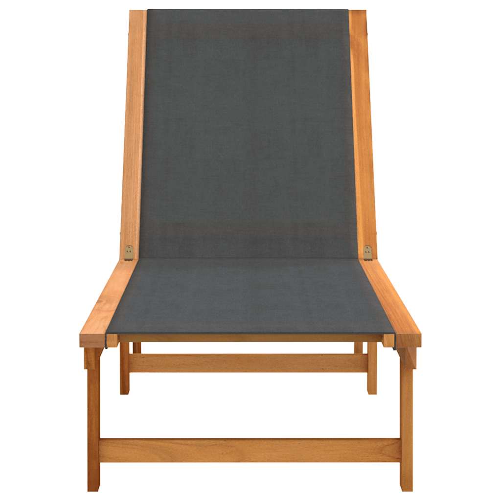 Espreguiçadeiras 2 pcs madeira de acácia maciça/textilene preto