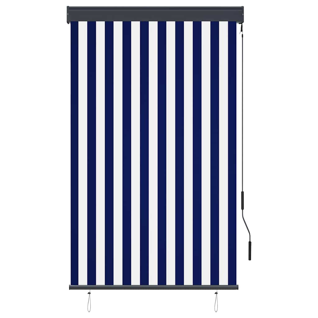 Estore de rolo para exterior 100x250 cm azul e branco