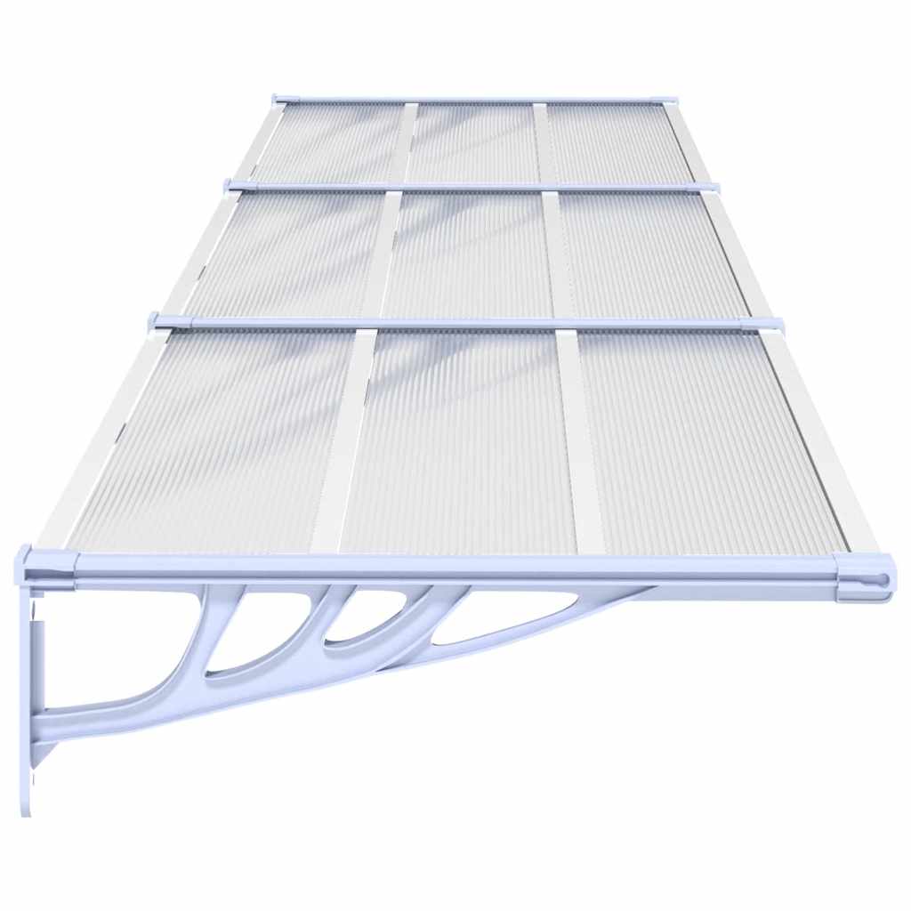 Toldo para porta 358,5x90cm policarbonato cinzento/transparente
